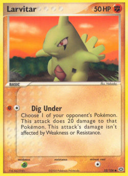 Larvitar Pokemon card from EX Emerald