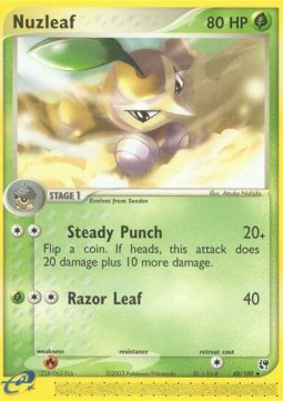 Nuzleaf Pokemon card from EX Sandstorm