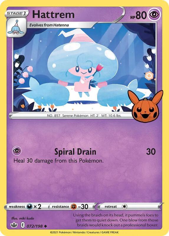 Hattrem Pokemon card from Trick or Trade BOOster Bundle