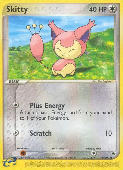 Skitty Pokemon card from Ruby and Sapphire