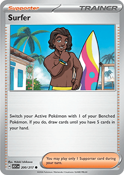 Surfer Pokemon card from Ascended Heroes