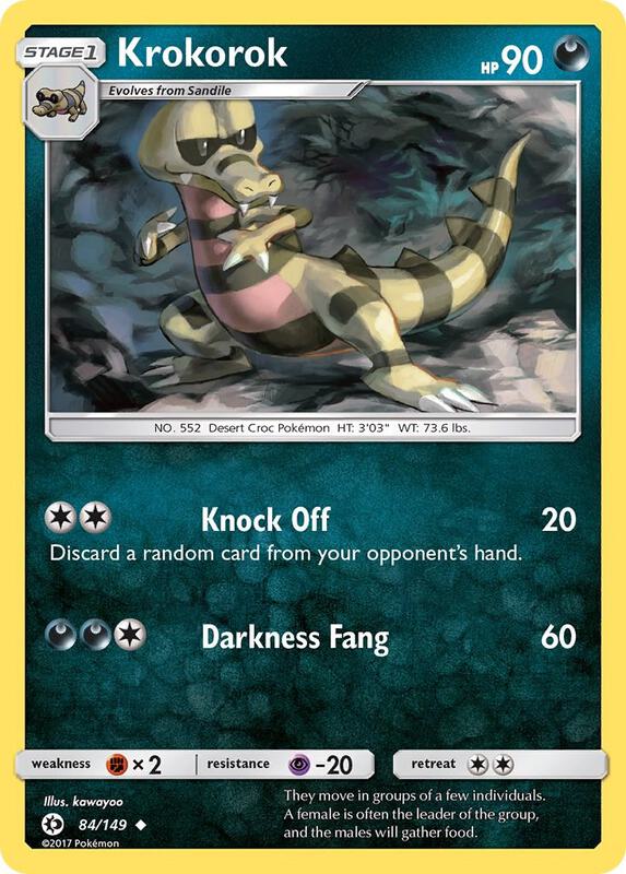 Krokorok Pokemon card from SM Base Set