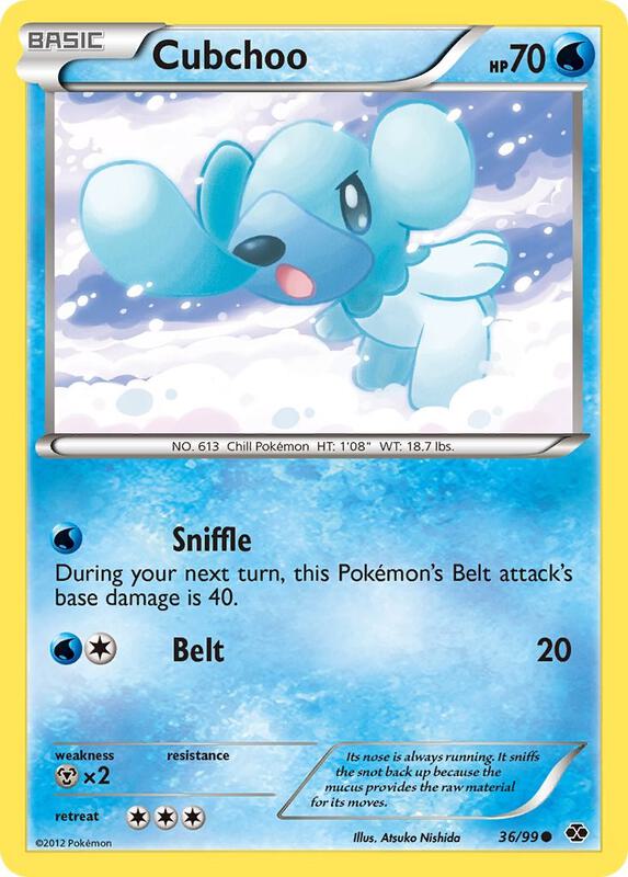 Cubchoo Pokemon card from Next Destinies