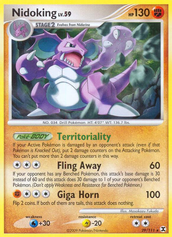 Nidoking Pokemon card from Rising Rivals