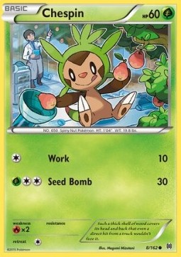 Chespin Pokemon card from BREAKthrough