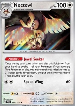 Noctowl Pokemon card from Stellar Crown