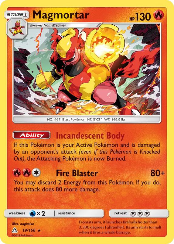 Magmortar Pokemon card from SM - Ultra Prism