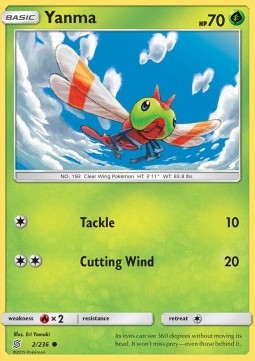 Yanma Pokemon card from Unified Minds