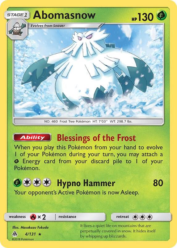 Abomasnow Pokemon card from SM - Forbidden Light