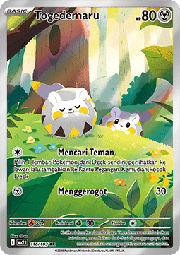 Togedemaru Pokemon card from Indigo Flame