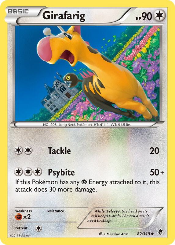 Girafarig Pokemon card from XY - Phantom Forces
