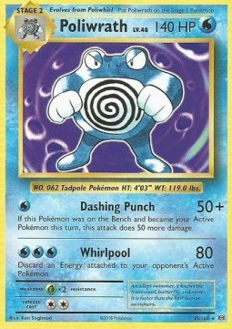 Poliwrath Pokemon card from Evolutions