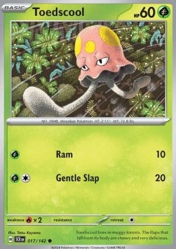 Toedscool Pokemon card from Stellar Crown