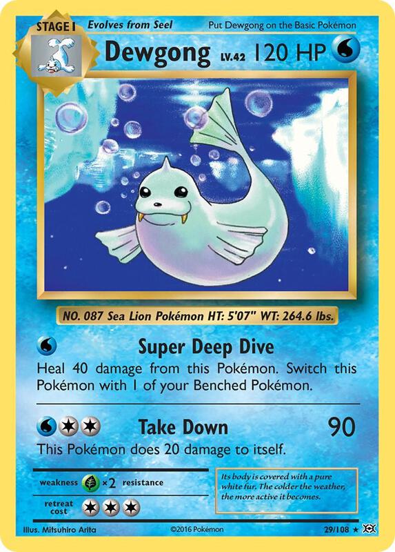 Dewgong Pokemon card from XY - Evolutions