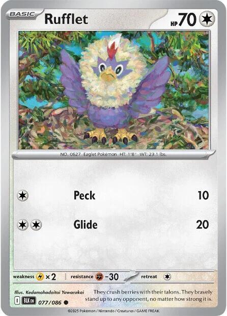 Rufflet Pokemon card from SV: Black Bolt