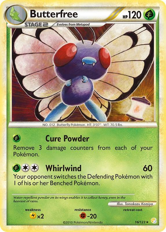 Butterfree Pokemon card from HeartGold SoulSilver