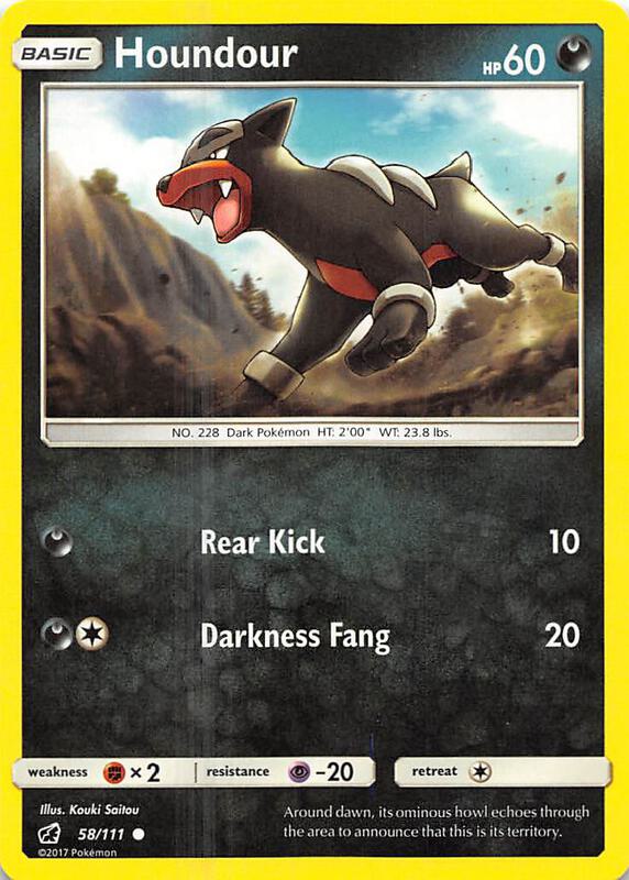 Houndour Pokemon card from SM - Crimson Invasion