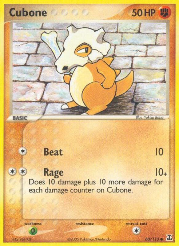 Cubone Pokemon card from Delta Species