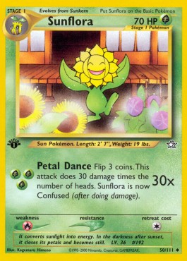 Sunflora Pokemon card from Neo Genesis
