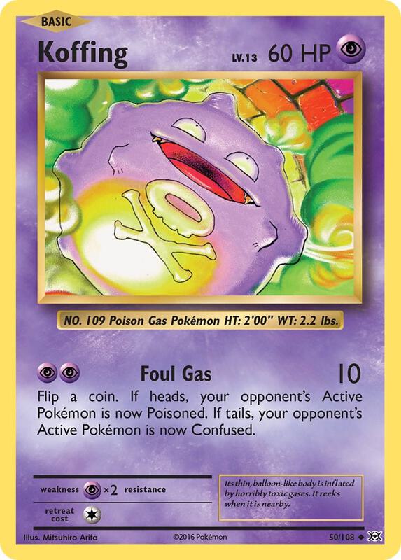Koffing Pokemon card from XY - Evolutions