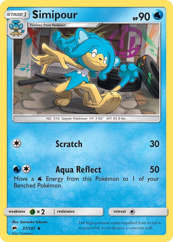 Simipour Pokemon card from SM - Burning Shadows