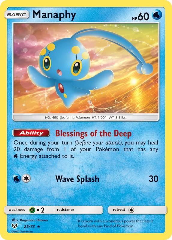 Manaphy Pokemon card from Shining Legends