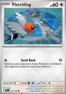 Fletchling Pokemon card from Stellar Crown