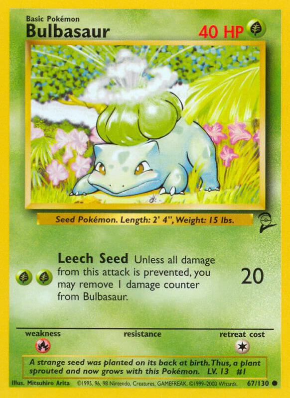 Bulbasaur Pokemon card from Base Set 2