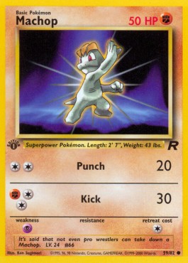 Machop Pokemon card from Team Rocket