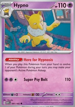 Hypno Pokemon card from 151