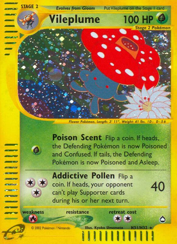 Vileplume (H31) Pokemon card from Aquapolis
