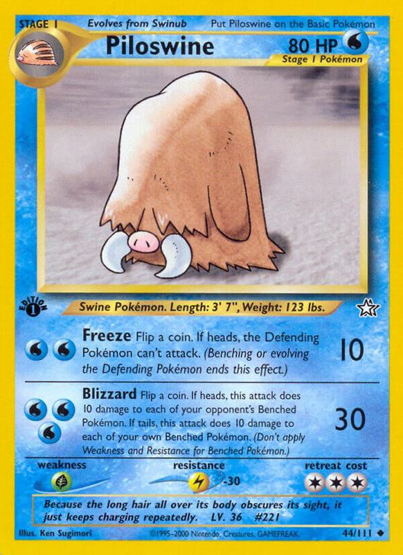 Piloswine Pokemon card from Neo Genesis