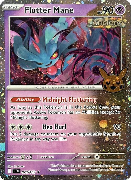 Flutter Mane (Cosmos Holo) Pokemon card from Trick or Trade BOOster Bundle 2024