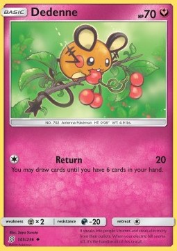 Dedenne Pokemon card from Unified Minds