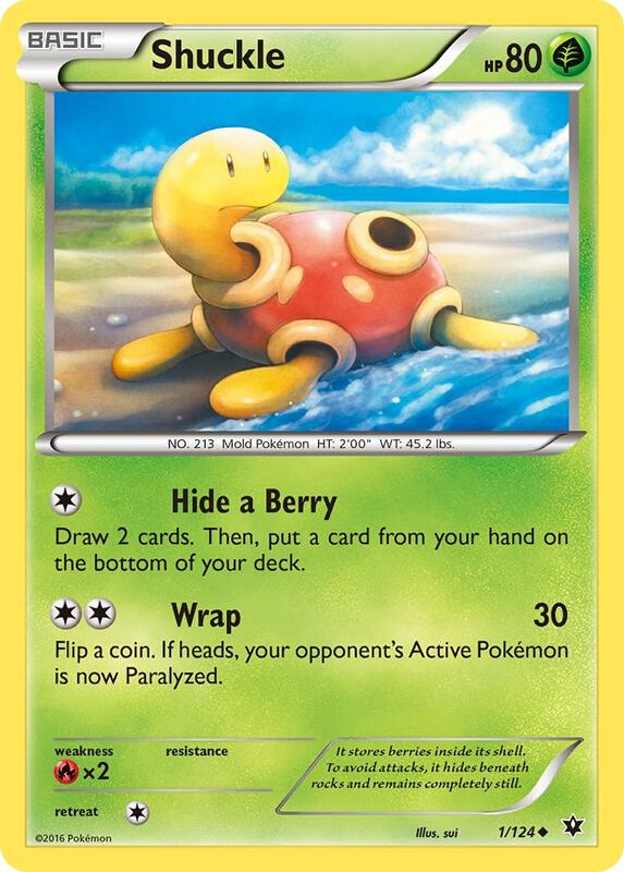 Shuckle Pokemon card from XY - Fates Collide