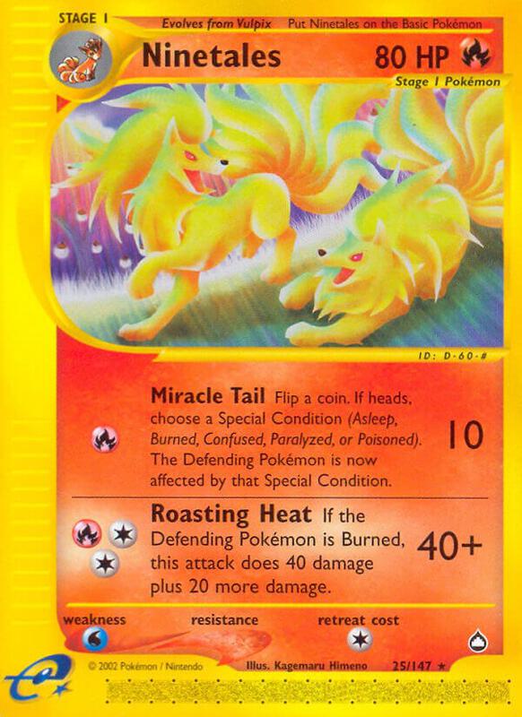 Ninetales Pokemon card from Aquapolis
