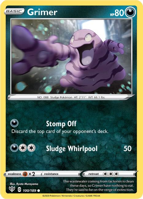 Grimer Pokemon card from SWSH03: Darkness Ablaze