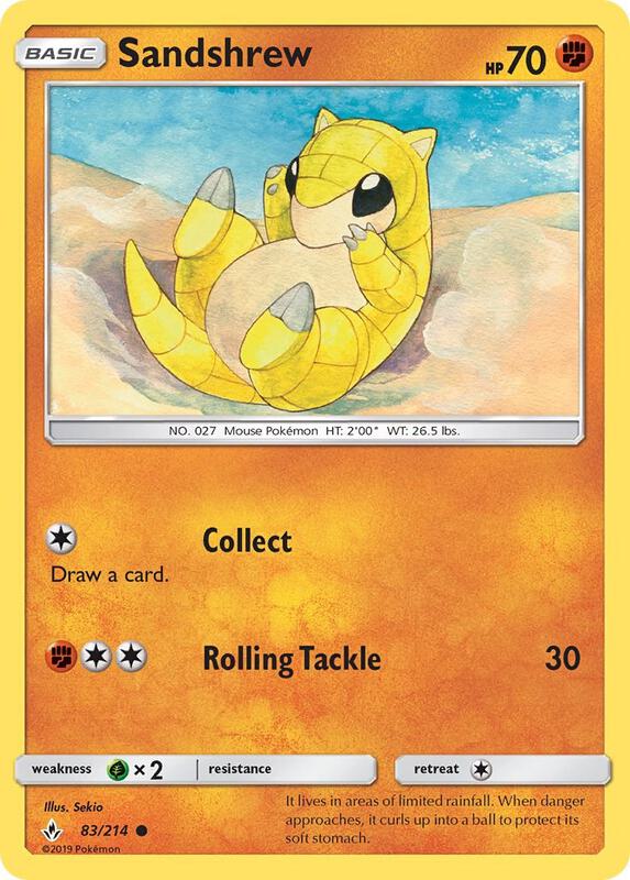 Sandshrew Pokemon card from SM - Unbroken Bonds