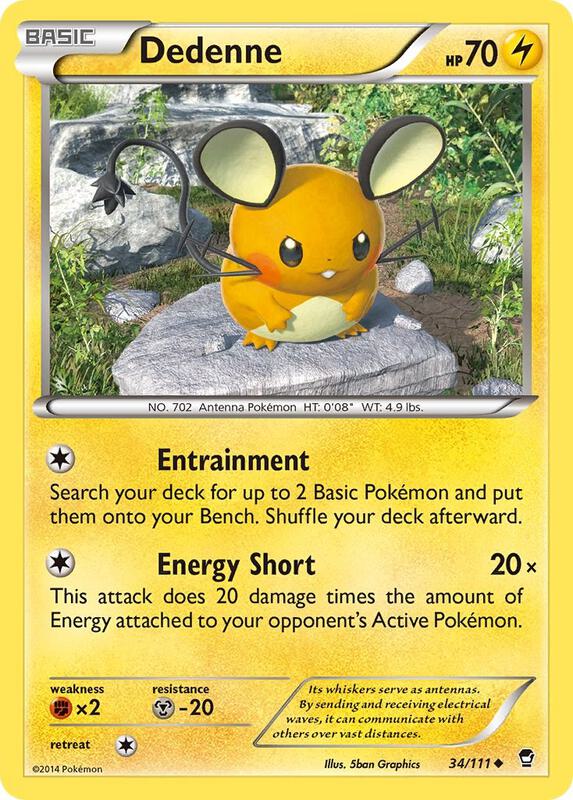 Dedenne Pokemon card from XY - Furious Fists