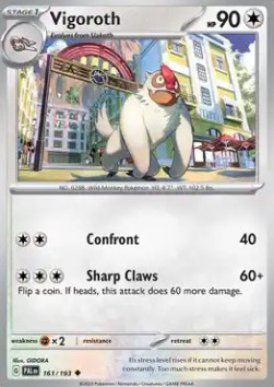 Vigoroth Pokemon card from Paldea Evolved