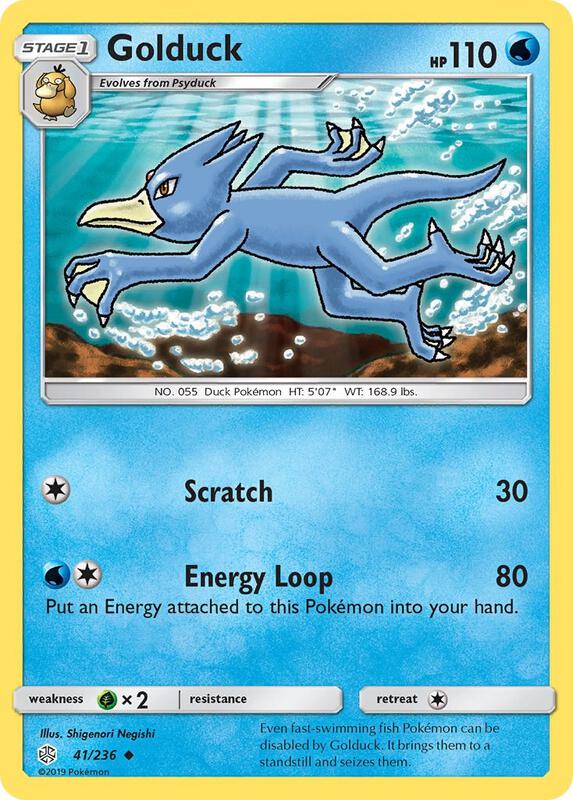 Golduck Pokemon card from SM - Cosmic Eclipse