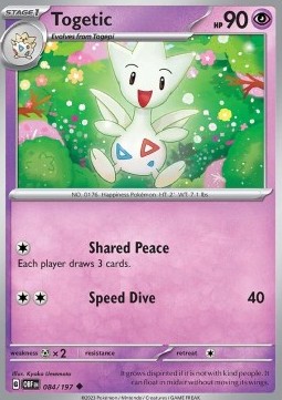 Togetic Pokemon card from Obsidian Flames
