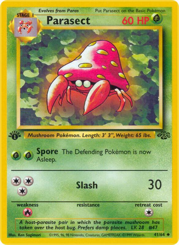 Parasect Pokemon card from Jungle