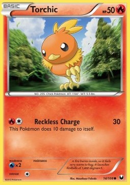 Torchic Pokemon card from Dark Explorers