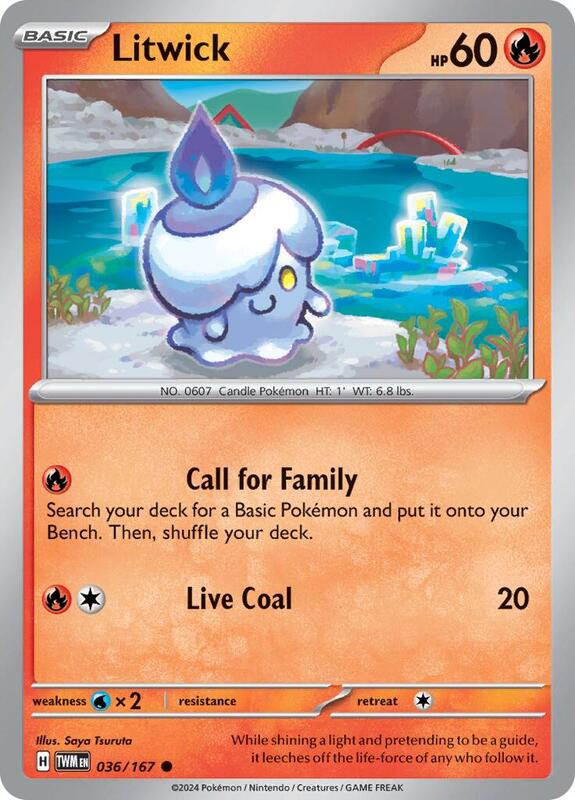 Litwick Pokemon card from SV06: Twilight Masquerade