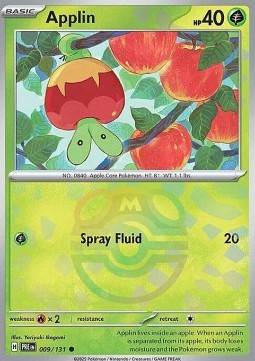 Applin Pokemon card from Prismatic Evolutions Additionals