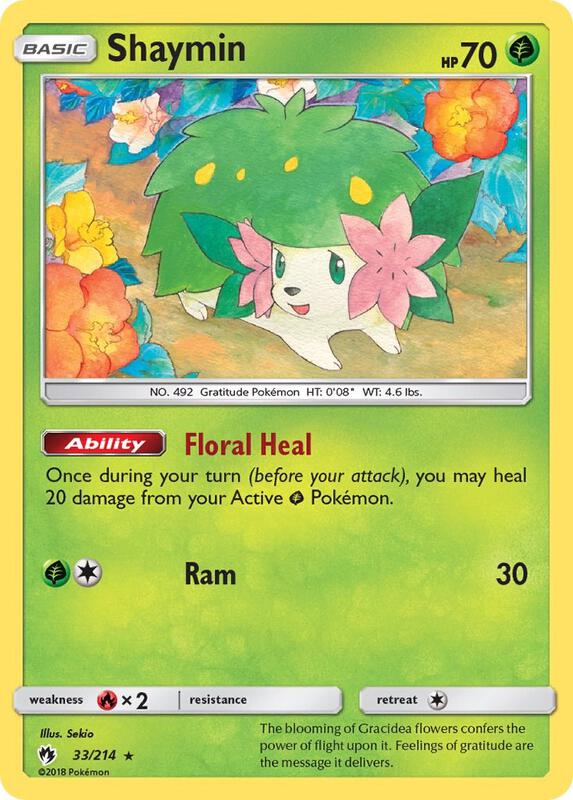 Shaymin Pokemon card from SM - Lost Thunder