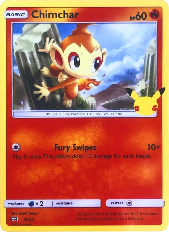 Chimchar Pokemon card from McDonald's 25th Anniversary Promos