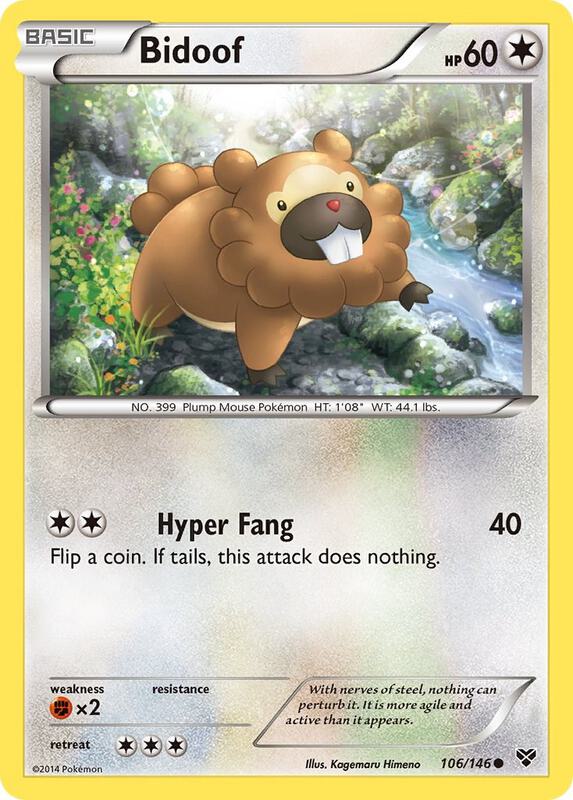 Bidoof Pokemon card from XY Base Set