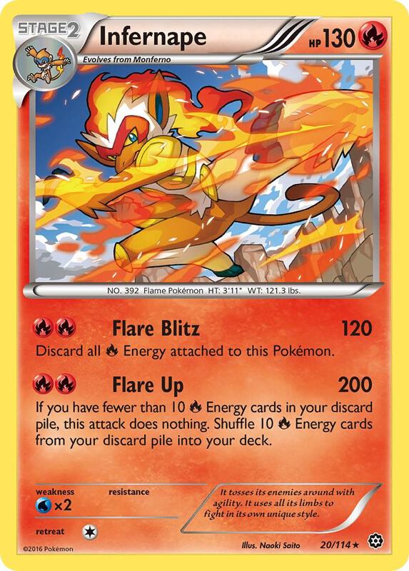 Infernape Pokemon card from XY - Steam Siege